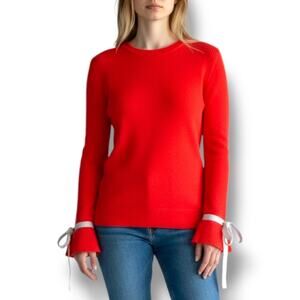Tabula Rasa Size S Red 100% Merino Wool Sweater Coquette